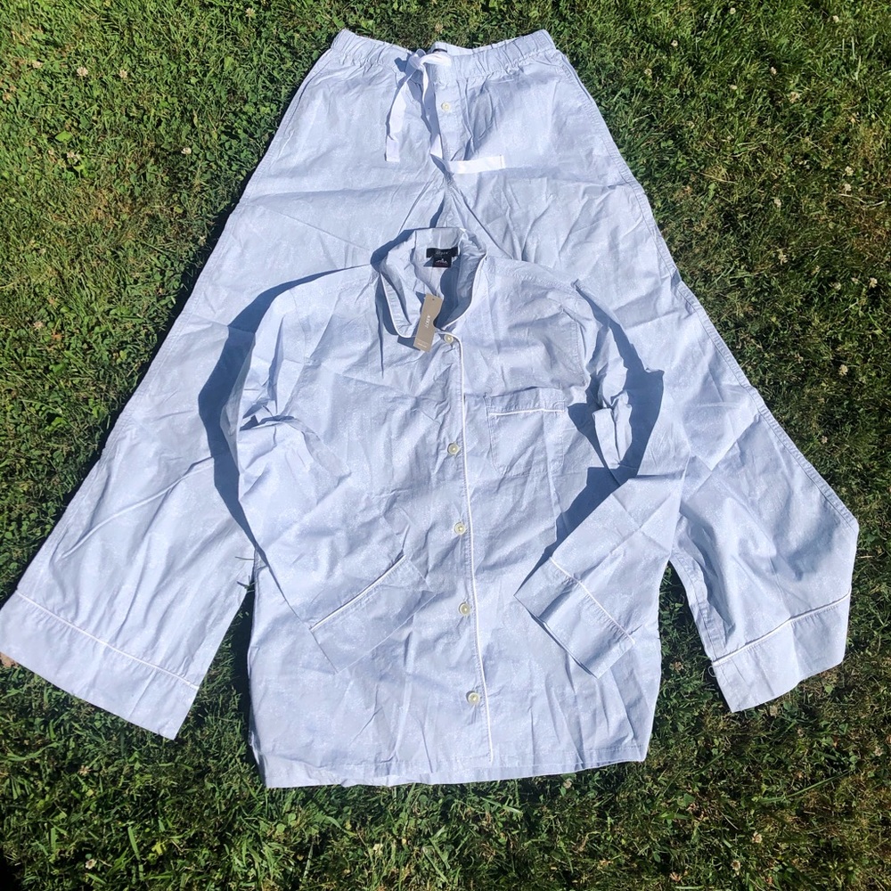 NEW— J. Crew Long-sleeve pajama set with peace signs